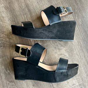 A New Day: Black Suede Platform Heel